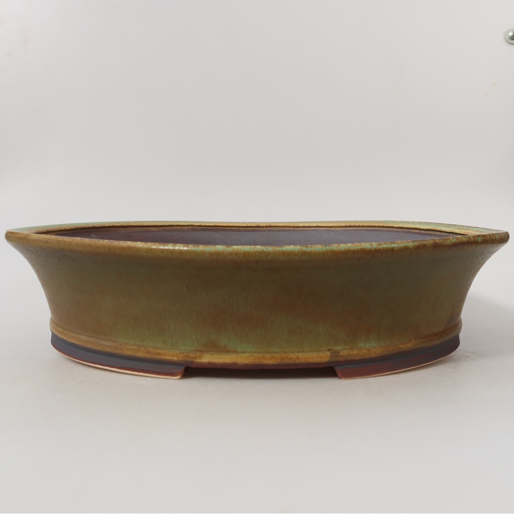 Keramische bonsaipot 31,5 x 28 x 7 cm, kleur: blauw