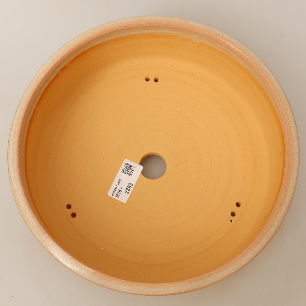 Keramische bonsaipot 24,5 x 24,5 x 8 cm, kleur: beige