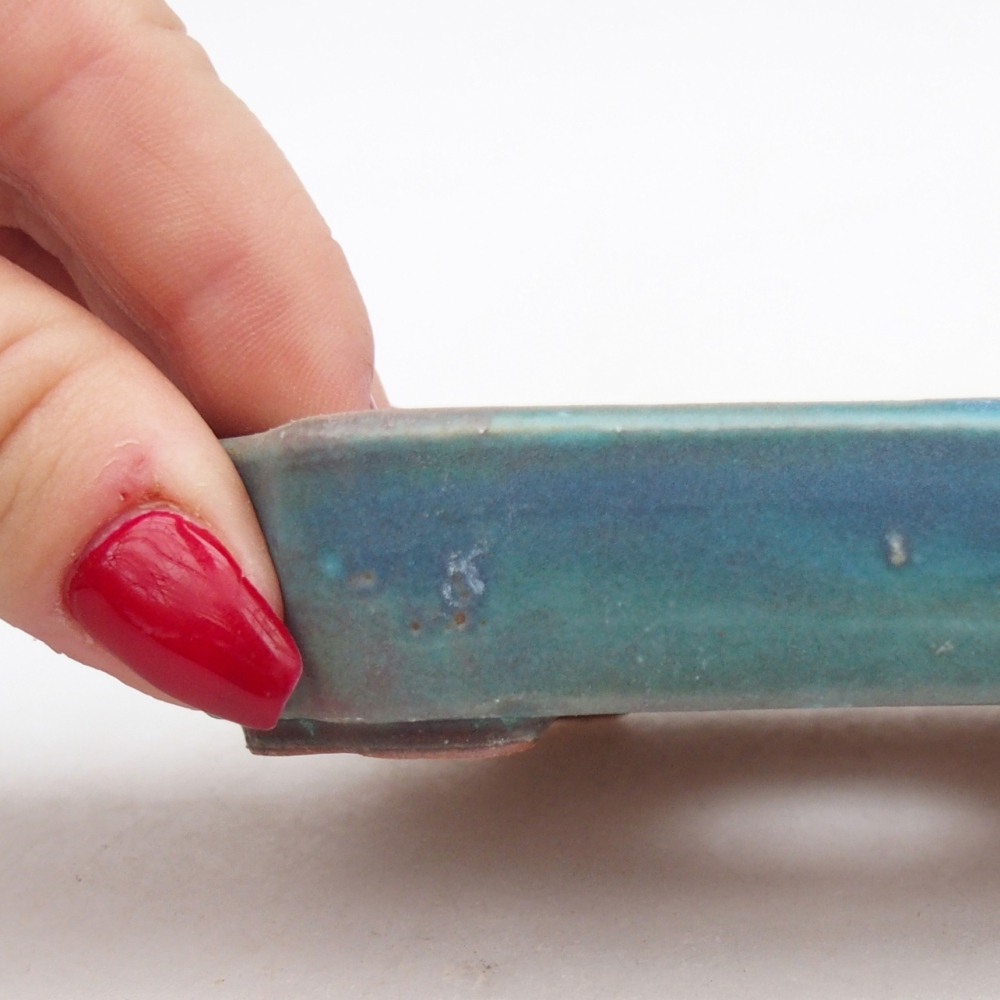 Bonsaischaal van keramiek 26 x 26 x 8 cm, kleur rood