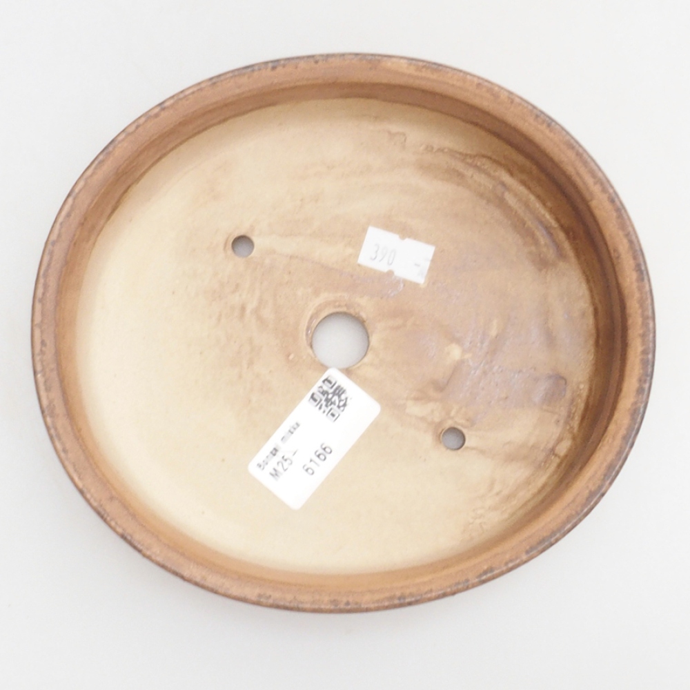 Bonsaischaal van keramiek 10 x 8,5 x 4 cm, bruin
