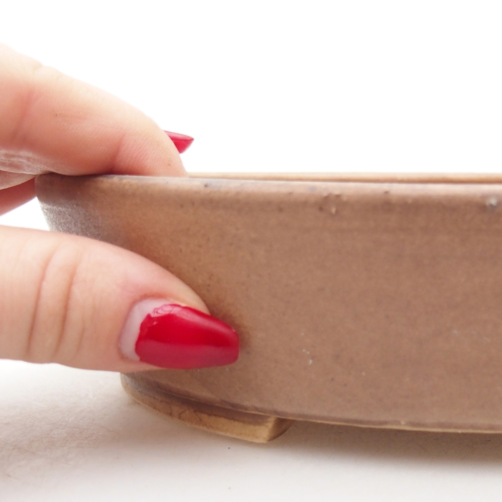 Bonsaischaal van keramiek 18,5 x 16,5 x 4,5 cm, roze