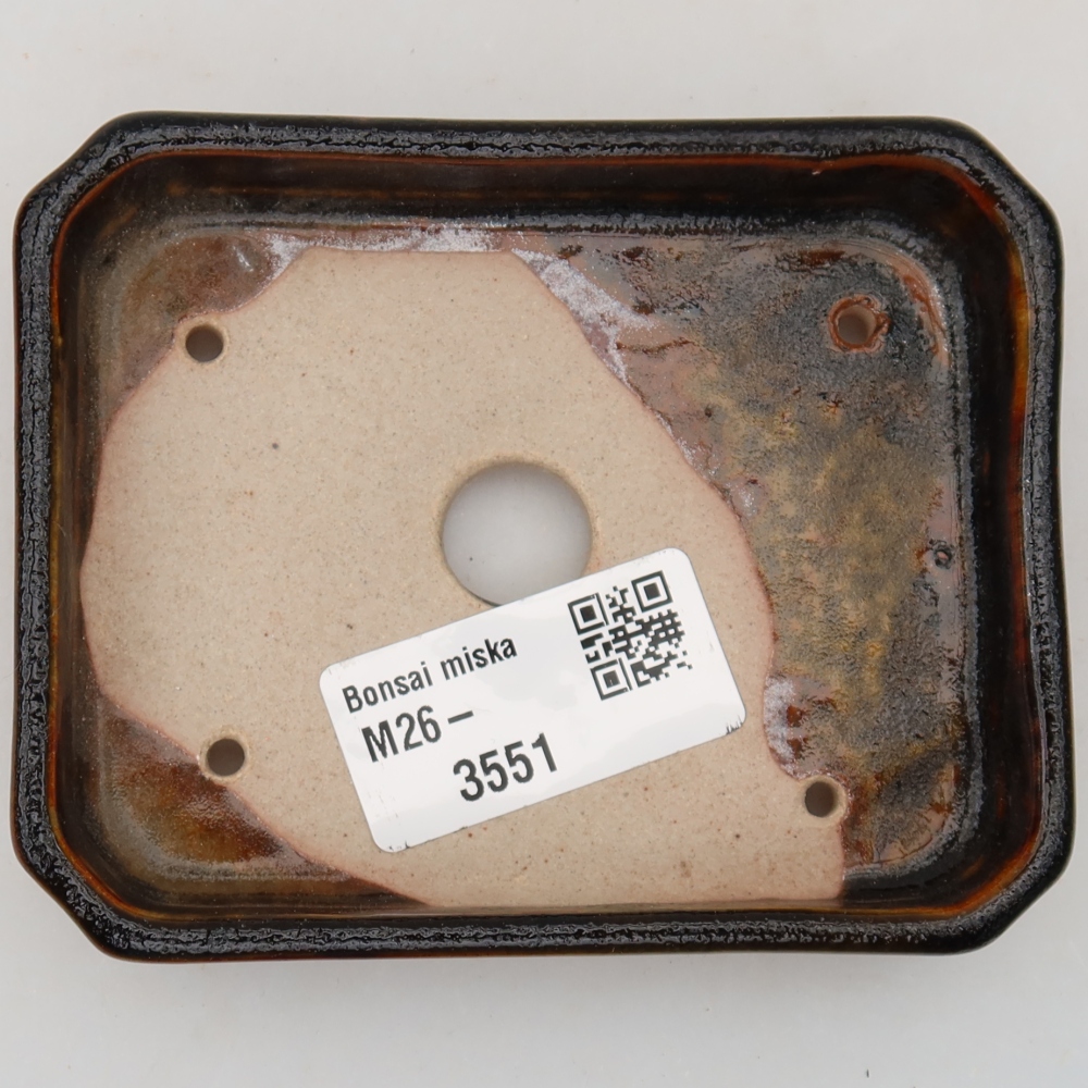 Keramische bonsai-schaal 10 x 8 x 2 cm, kleur bruin