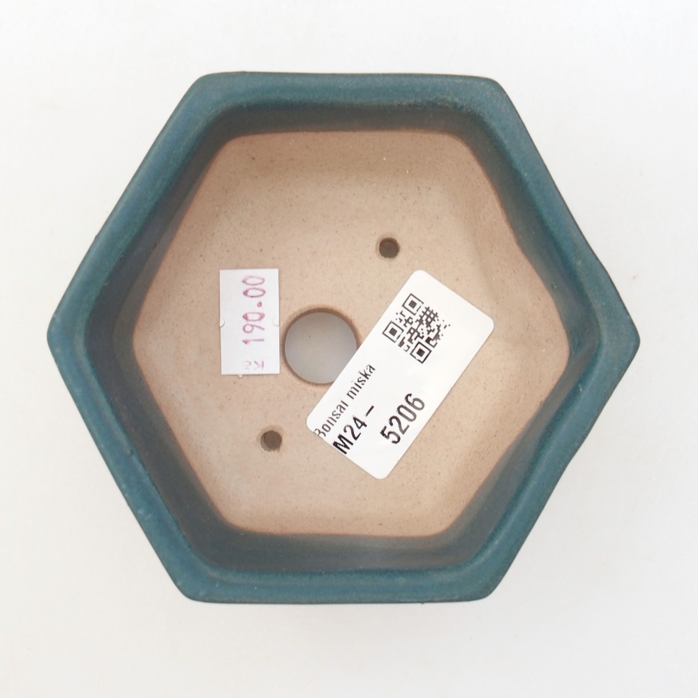 Bonsaischaal van keramiek 10 x 9 x 5 cm, kleur blauw