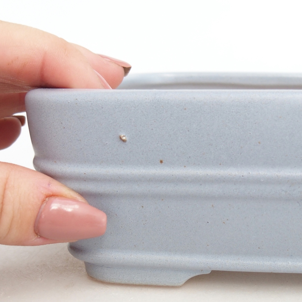 Bonsaischaal van keramiek 16,5 x 12 x 5,5 cm, kleur blauw