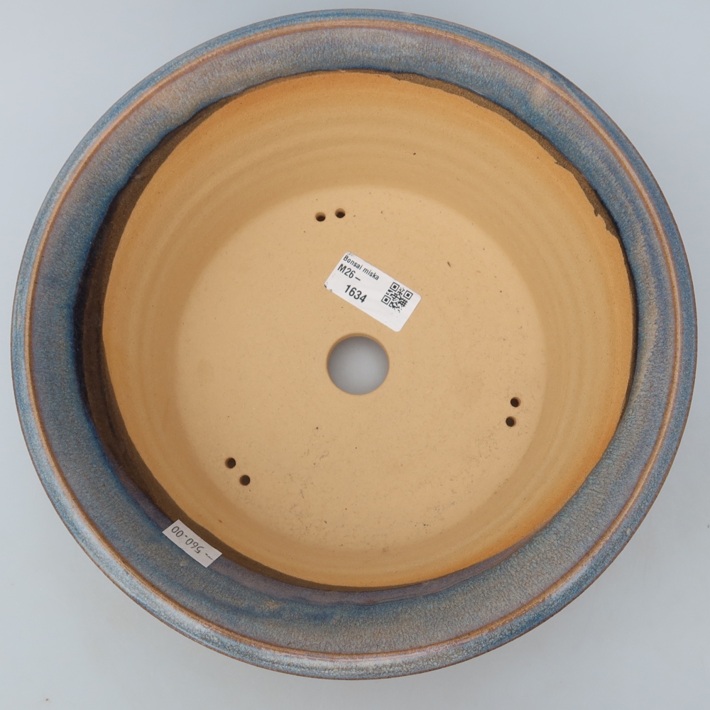 Keramische bonsaischaal 25,5 x 25,5 x 8,5 cm, kleur: blauw