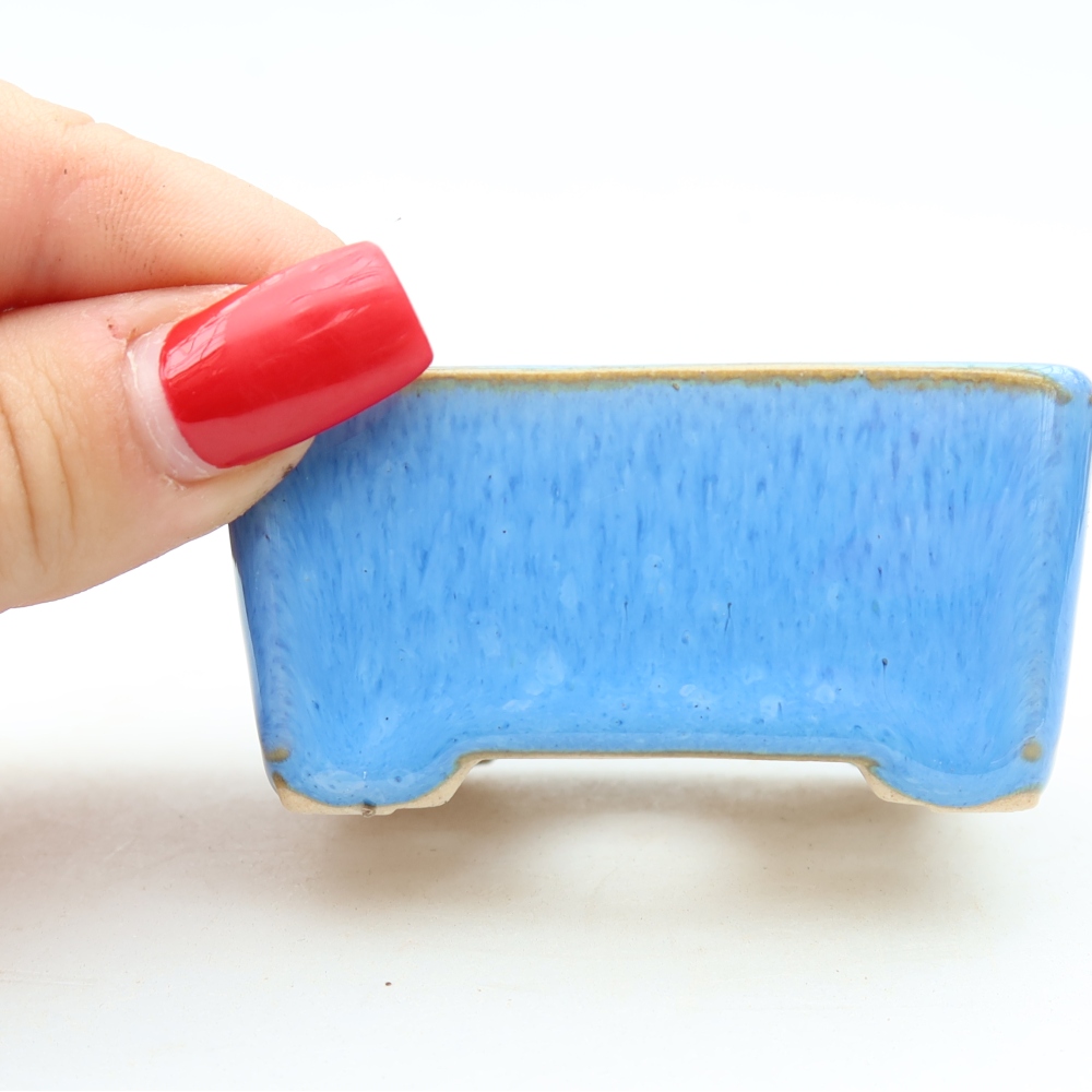 Keramische bonsaipot 6,5 x 5 x 3,5 cm, kleur: blauw