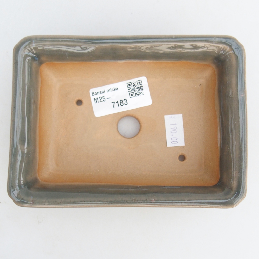 Bonsaischaal van keramiek 26 x 26 x 8 cm, kleur rood