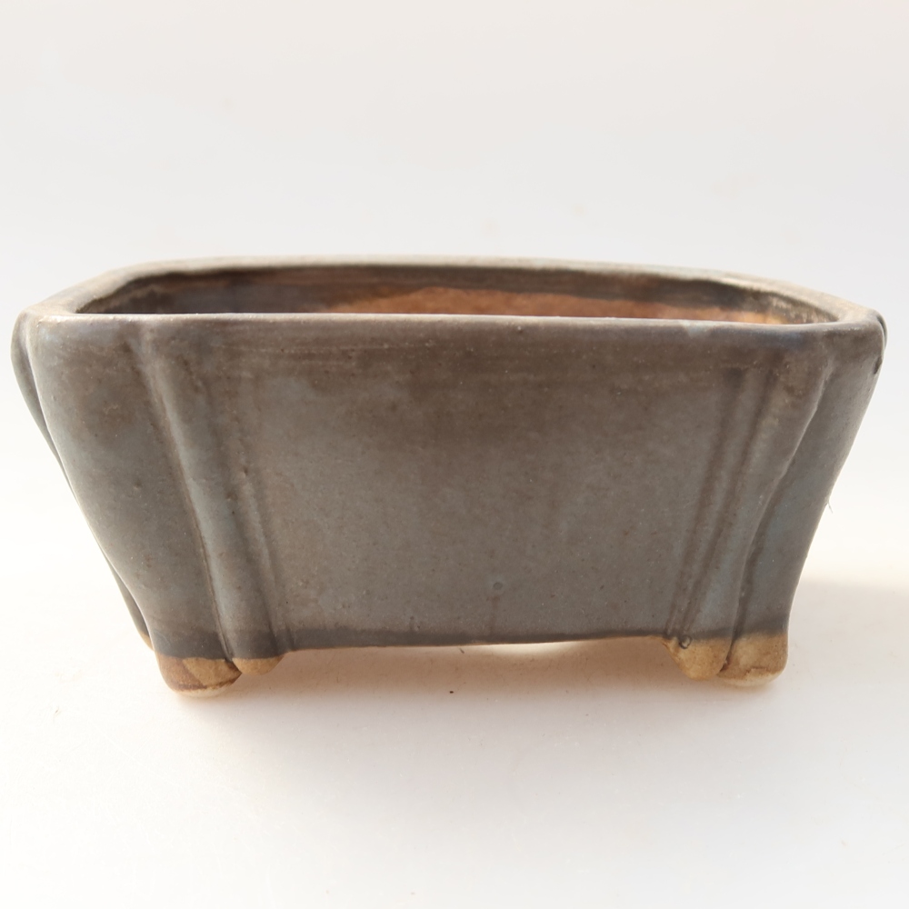Keramische bonsaischaal 10,5 x 8,5 x 5 cm, kleur: blauw