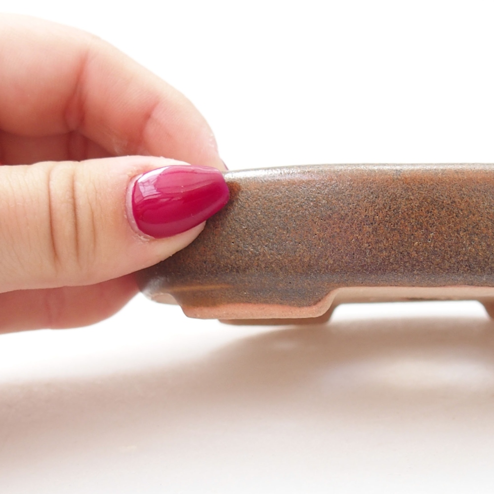 Bonsaischaal van keramiek 11,5 x 9 x 2,5 cm, bruin