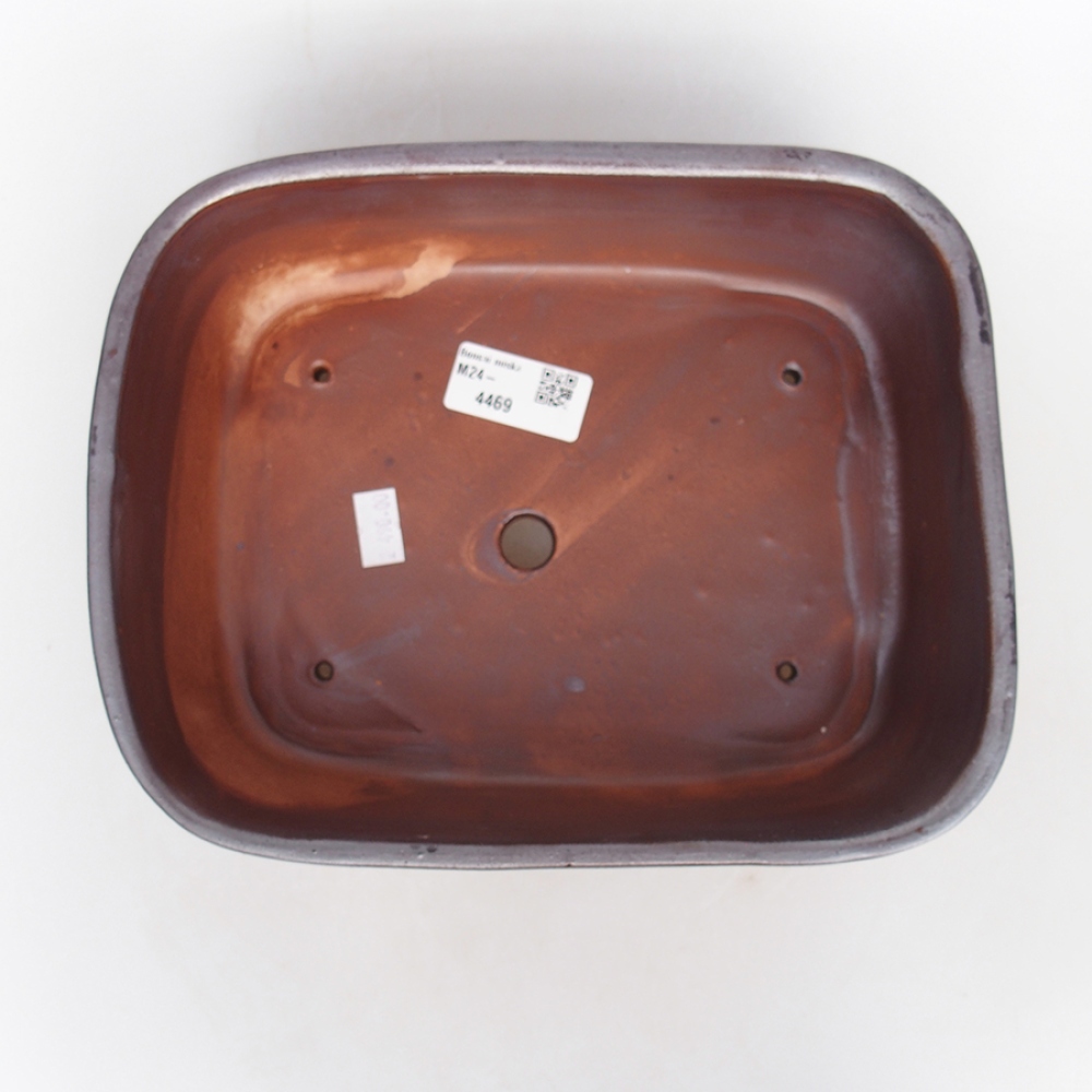 Bonsaischaal van keramiek 23,5 x 18 x 7,5 cm, bruin