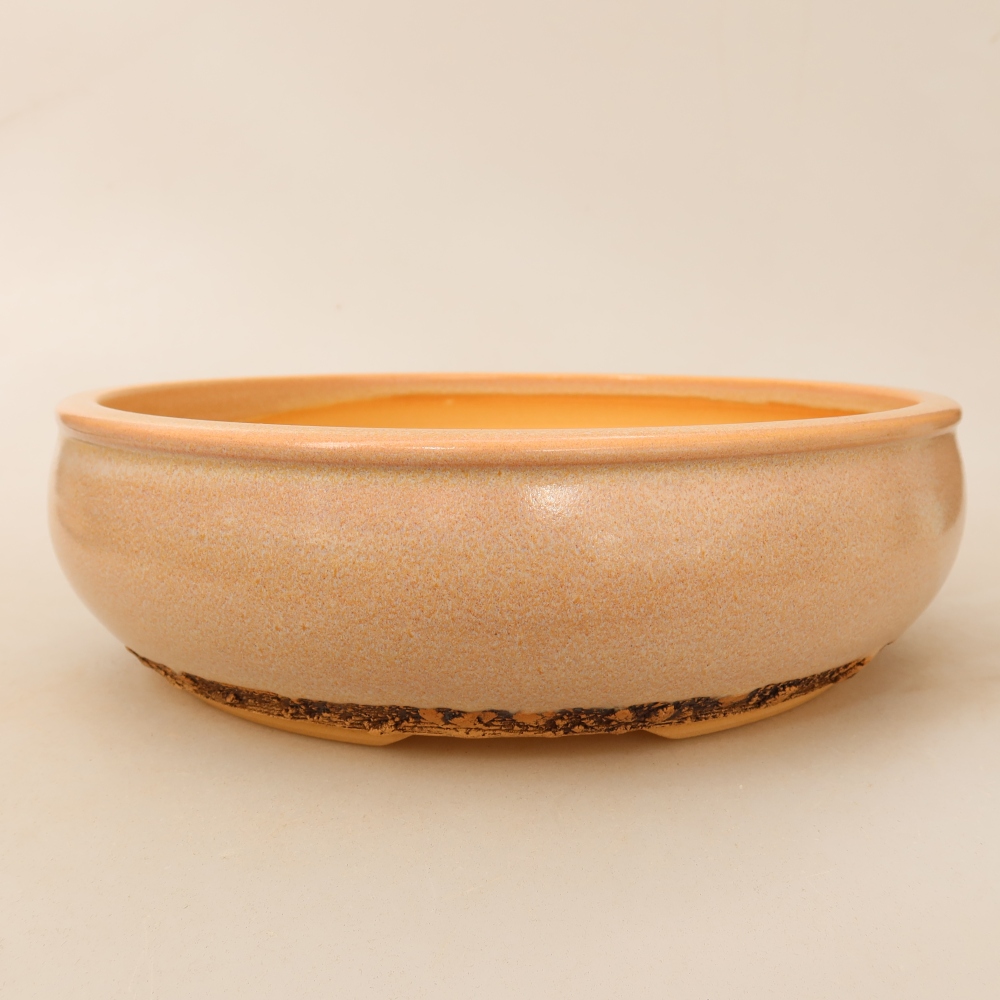 Keramische bonsaipot 23 x 23 x 7 cm, kleur: beige