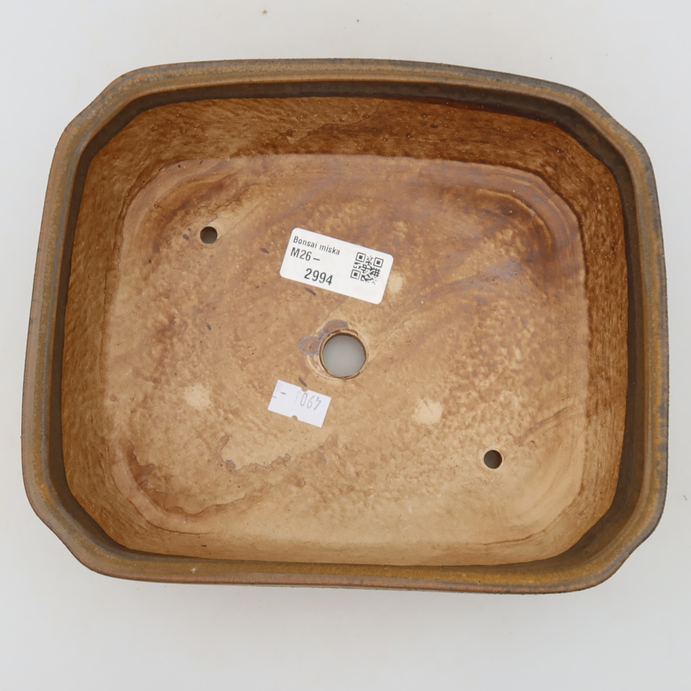 Keramische bonsaipot 21,5 x 18 x 6 cm, kleur bruin