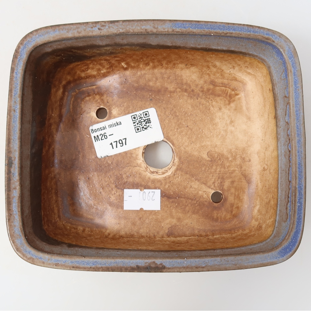 Keramische bonsaipot 15 x 13 x 4,5 cm, kleur: blauw