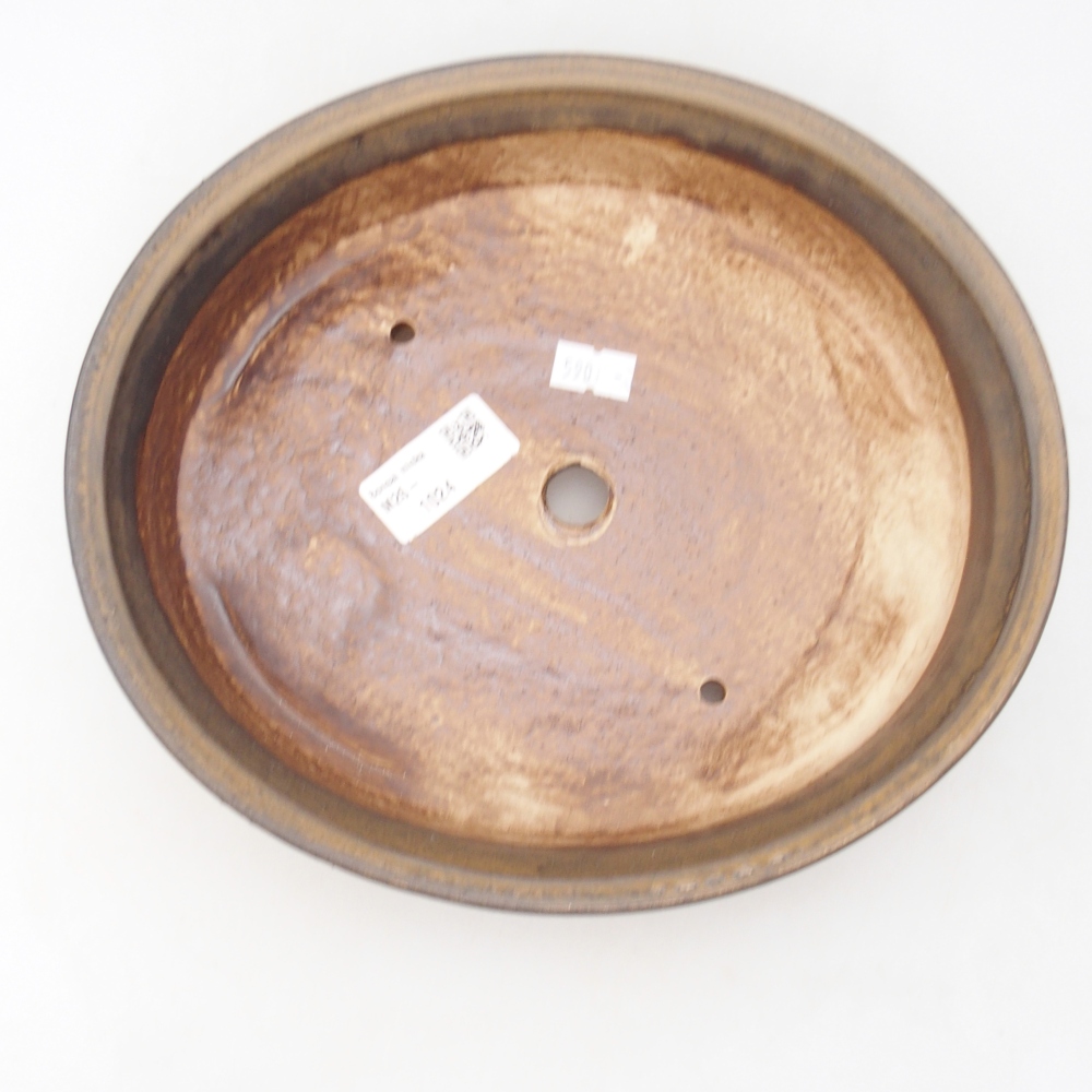 Bonsaischaal van keramiek 24 x 21 x 5 cm, bruin