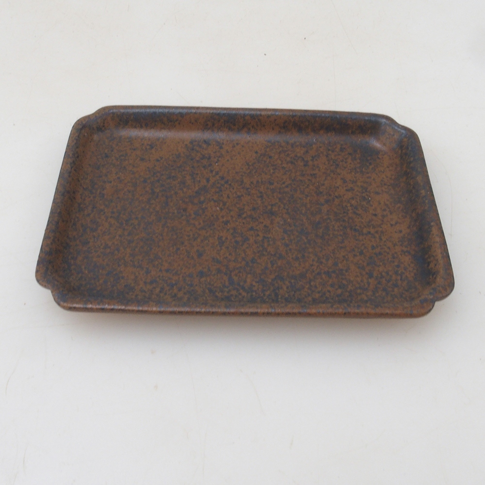 Rechthoekig bonsaischaaltje D5-S - 11,5 x 8,5 x 1 cm - bruin