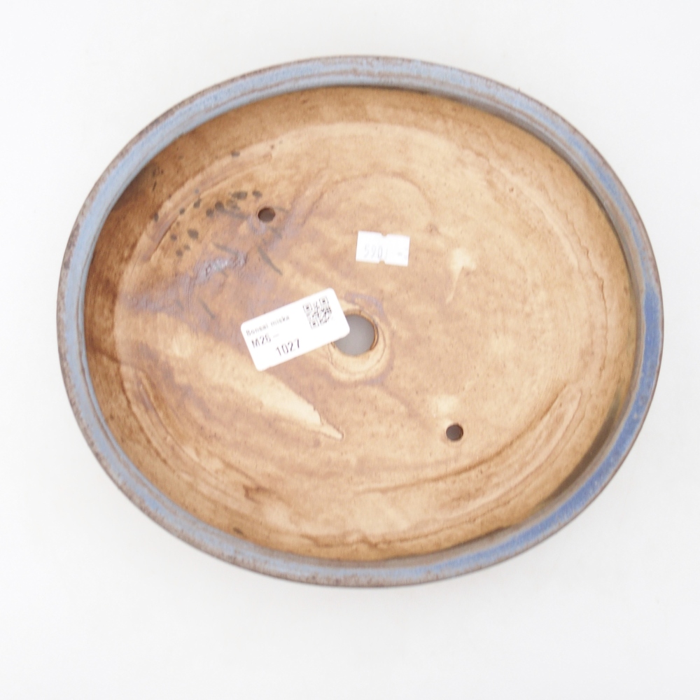 Bonsaischaal van keramiek 22,5 x 20 x 4,5 cm, kleur blauw