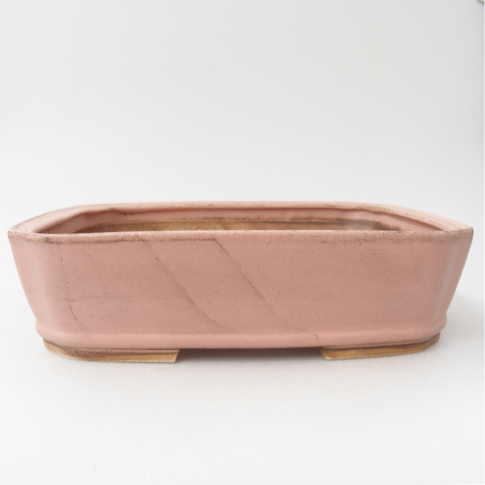 Bonsaischaal van keramiek 24,5 x 21,5 x 6,5 cm, roze