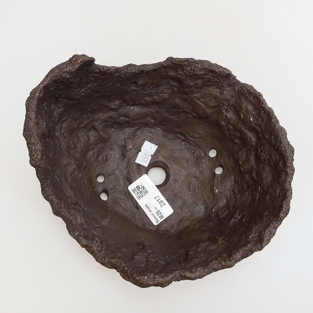Keramische schaal 18 x 16 x 13 cm, kleur bruin