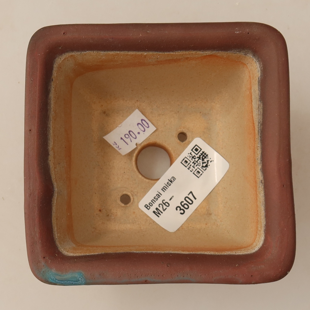 Keramische bonsaipot 9,5 x 9,5 x 5,5 cm, metaalachtige kleur