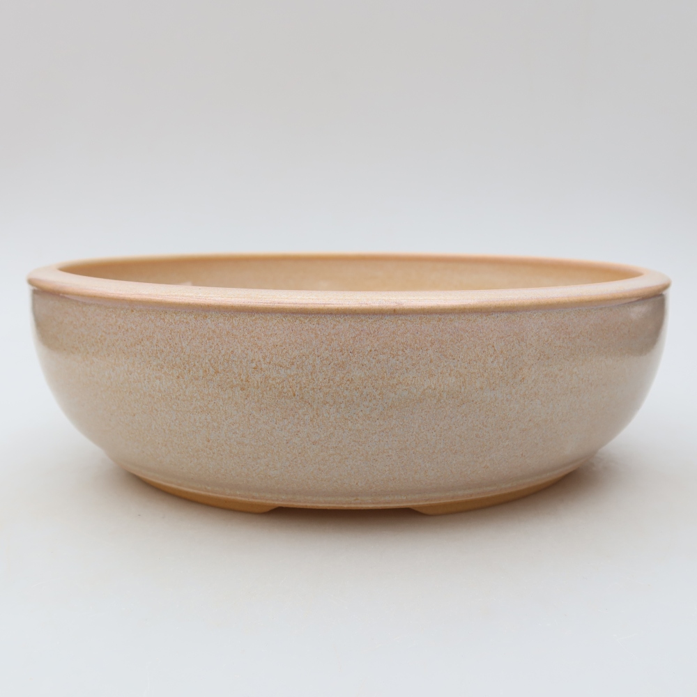 Keramische bonsaischaal 25,5 x 25,5 x 8 cm, kleur: beige