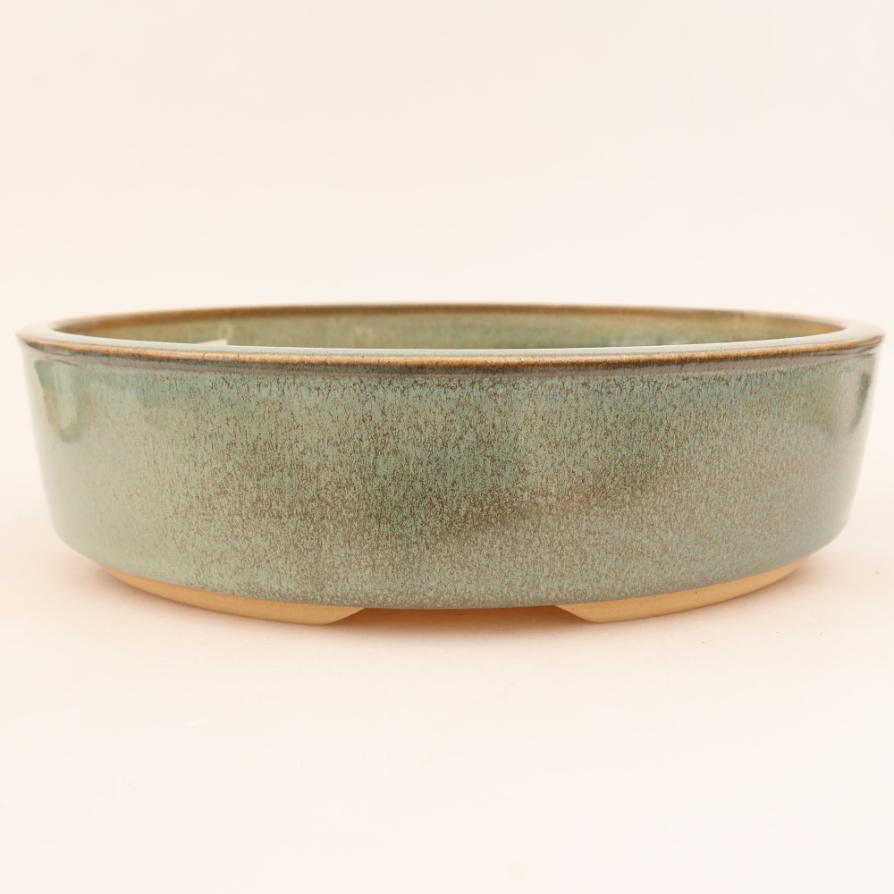 Keramische bonsaipot 26,5 x 26,5 x 6,5 cm, kleur groen