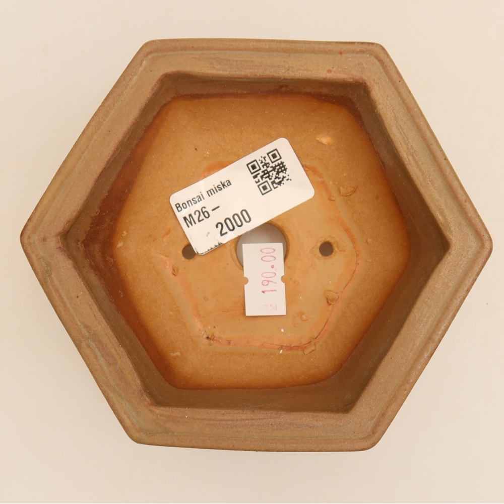 Keramische bonsaipot 12 x 10,5 x 4 cm, kleur grijs