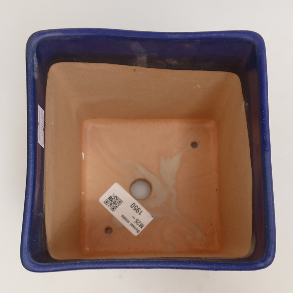 Keramische bonsaipot 13 x 13 x 13,5 cm, kleur: blauw