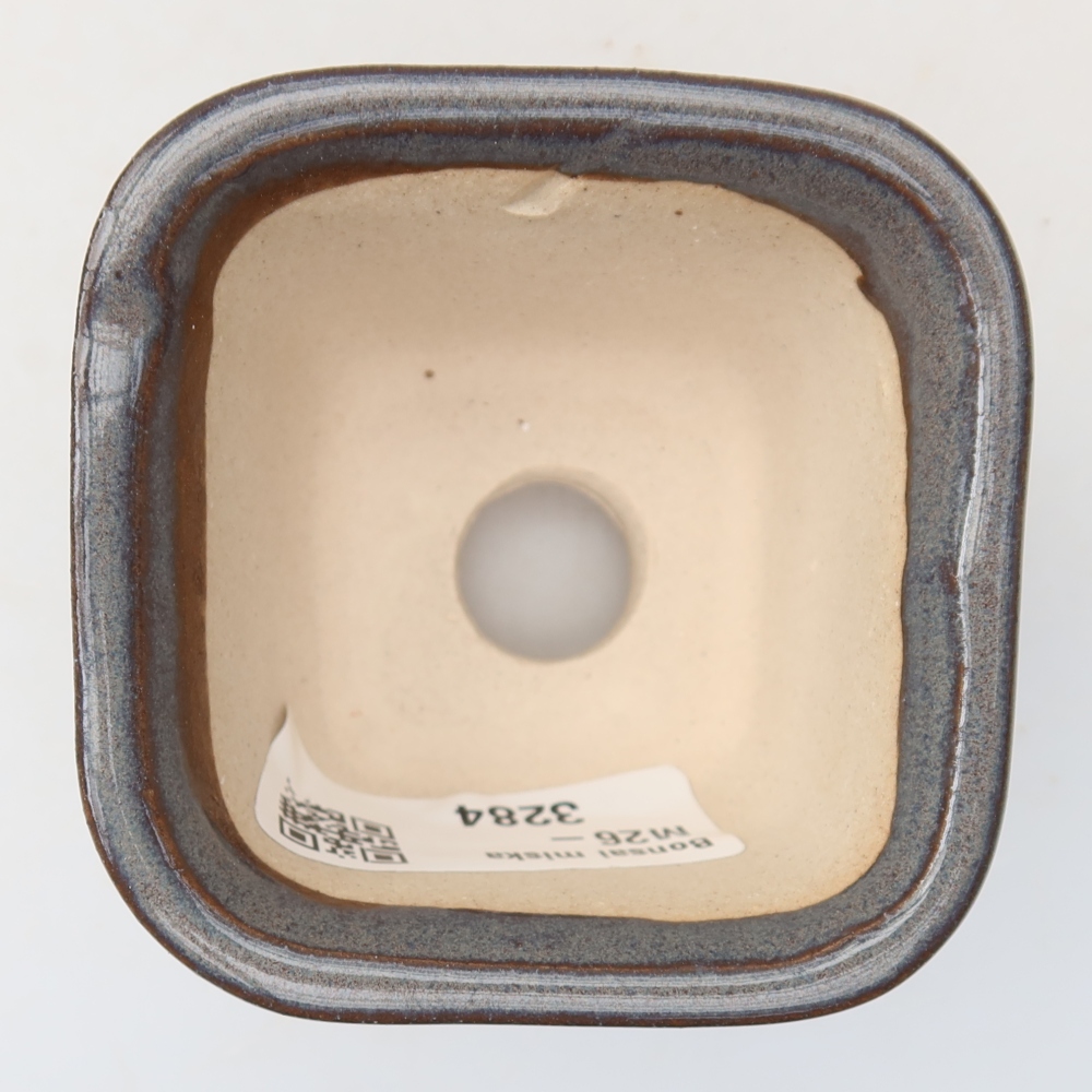 Keramische bonsaipot 6,5 x 6,5 x 5 cm, kleur grijs