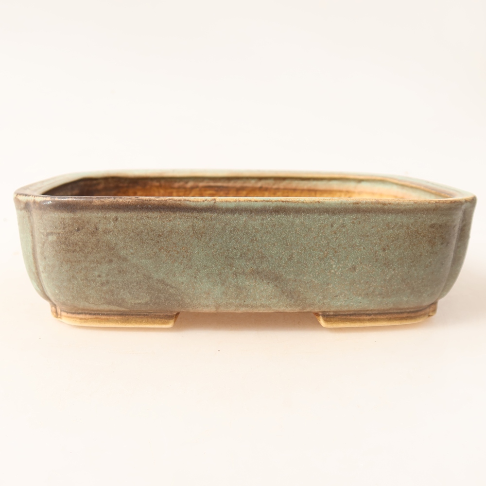 Keramische bonsaischaal 18 x 14 x 4,5 cm, kleur: groen