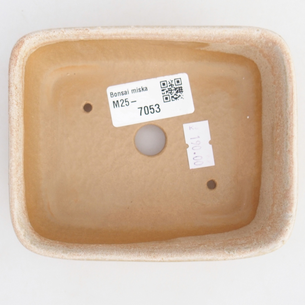 Bonsaischaal van keramiek 26 x 26 x 8 cm, kleur rood