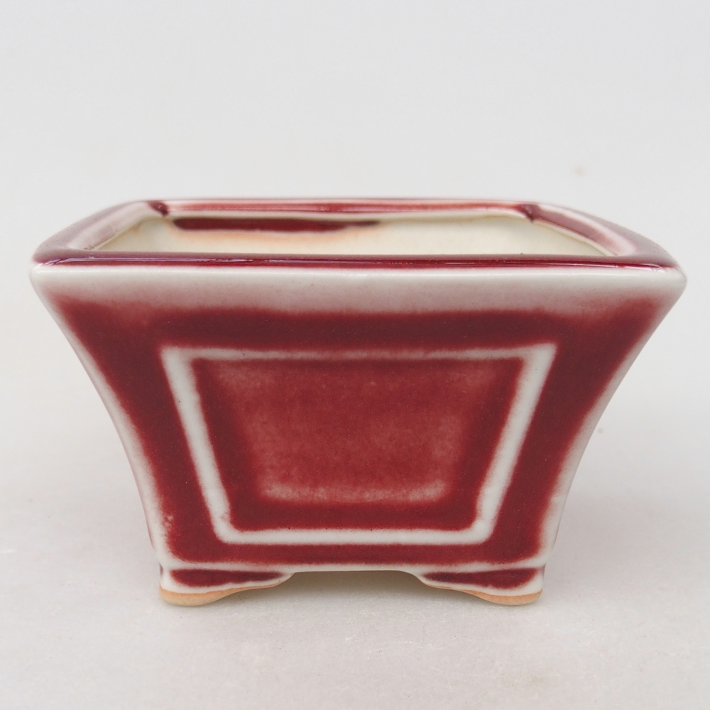 Mini bonsaischaal 8,5 x 8,5 x 6 cm, kleur rood