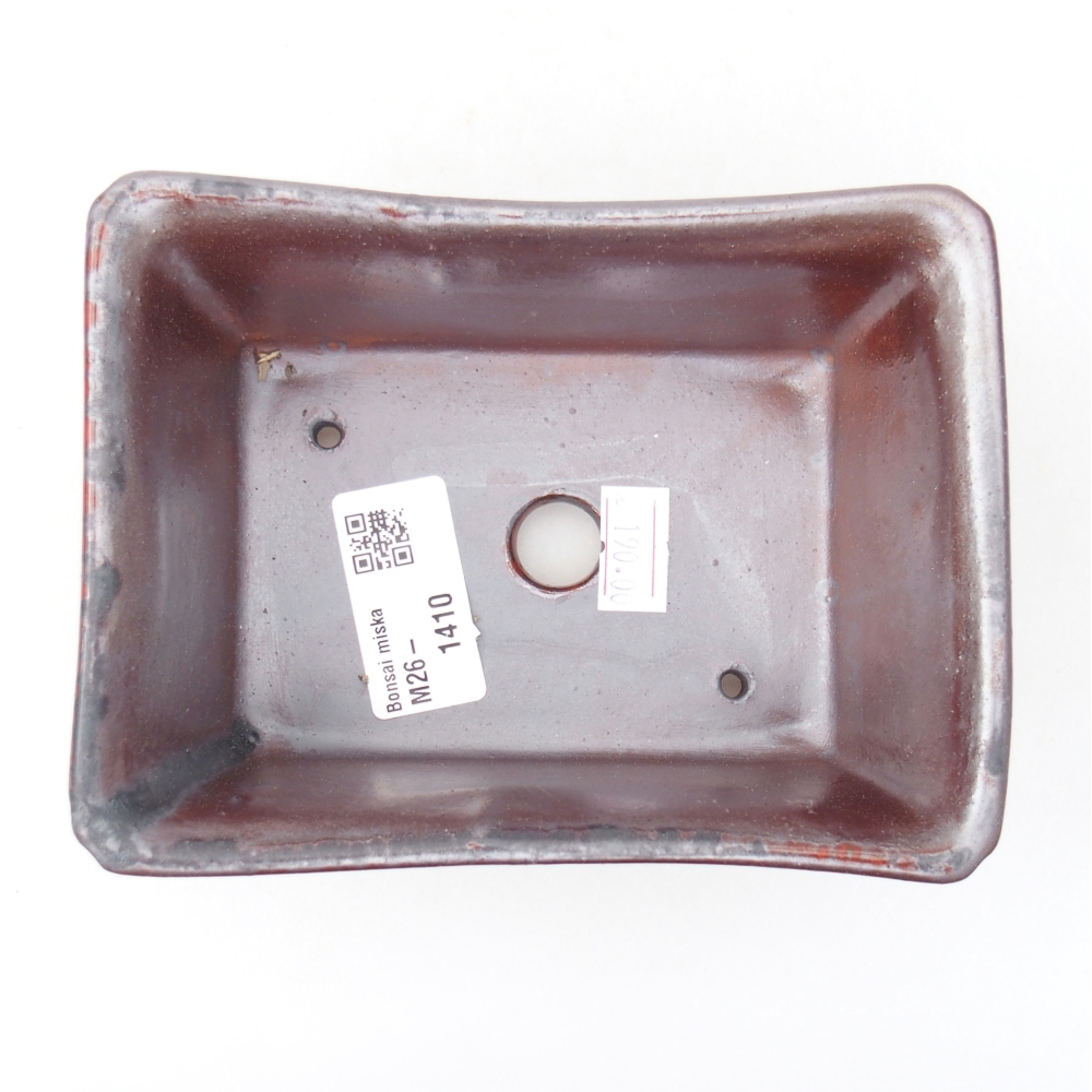 Bonsaischaal van keramiek 13,5 x 10 x 5,5 cm, zwart metallic