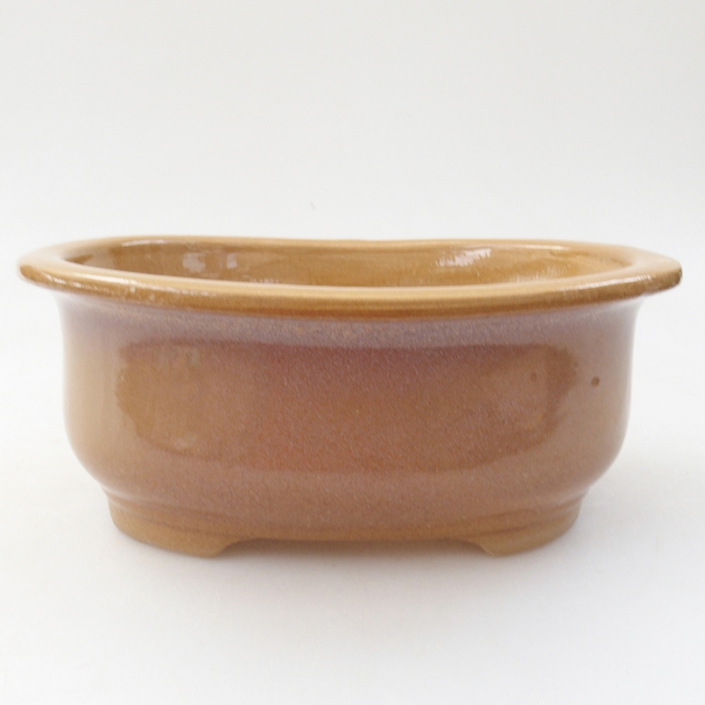 Bonsaischaal van keramiek 15,5 x 12 x 5,5 cm, kleur beige