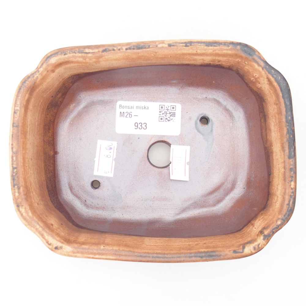 Bonsaischaal van keramiek 15,5 x 12 x 4,5 cm, roze