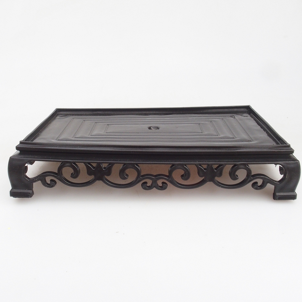 Bonsai tafel kunststof rechthoek 18 x 12 x 3,5 cm, zwart