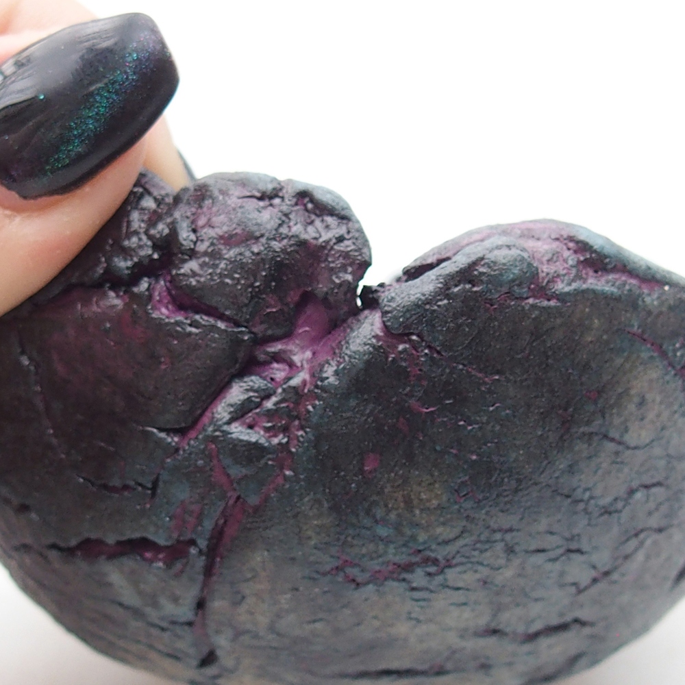 Keramische schelp 9,5 x 8 x 4,5 cm , kleur paars