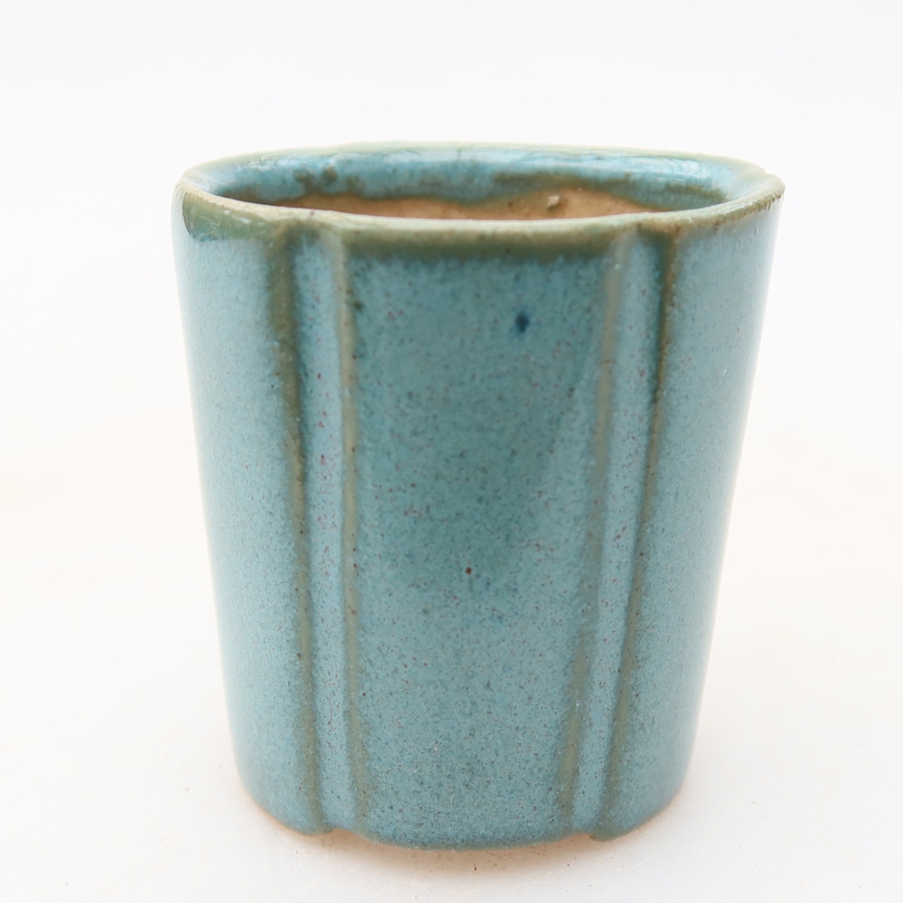 Bonsaischaaltje van keramiek 4 x 4 x 4,5 cm, kleur blauw
