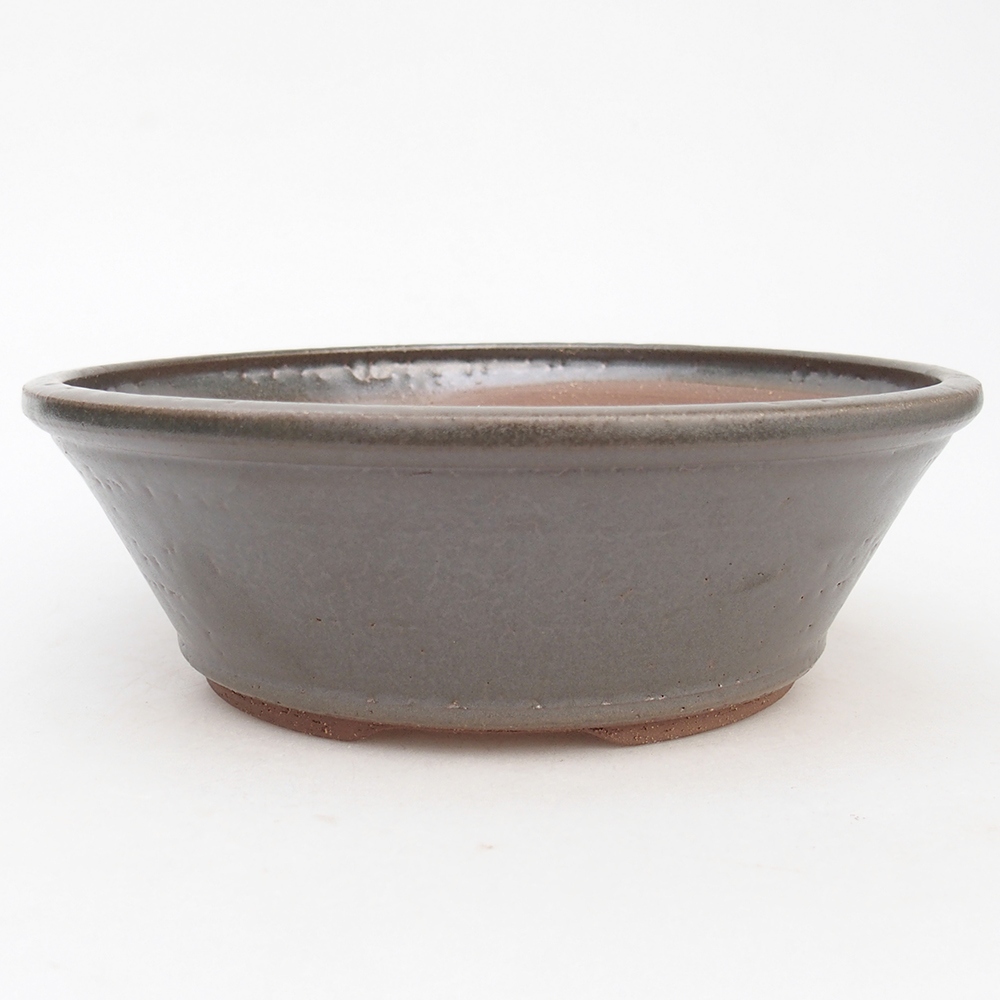 Bonsaischaal van keramiek 19 x 19 x 6,5 cm, metaalkleur