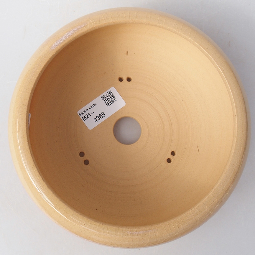 Bonsaischaal van keramiek 18 x 18 x 6 cm, kleur beige