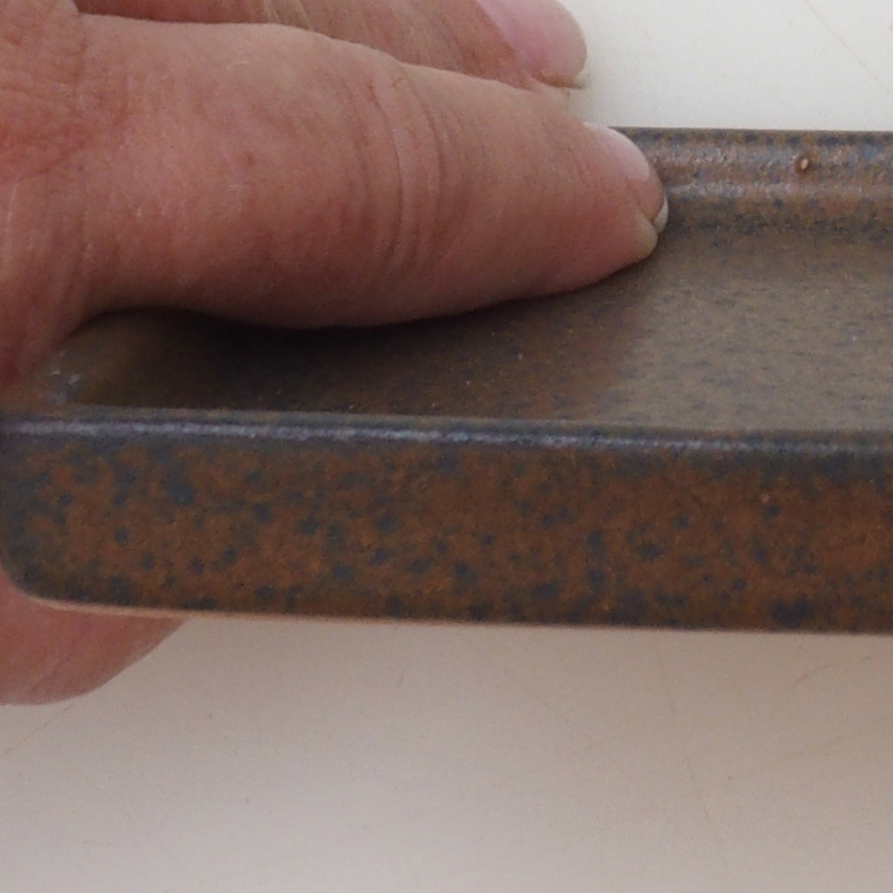 Bonsai dienblad vierkant M - 10 x 10 x 1,5 cm - bruin