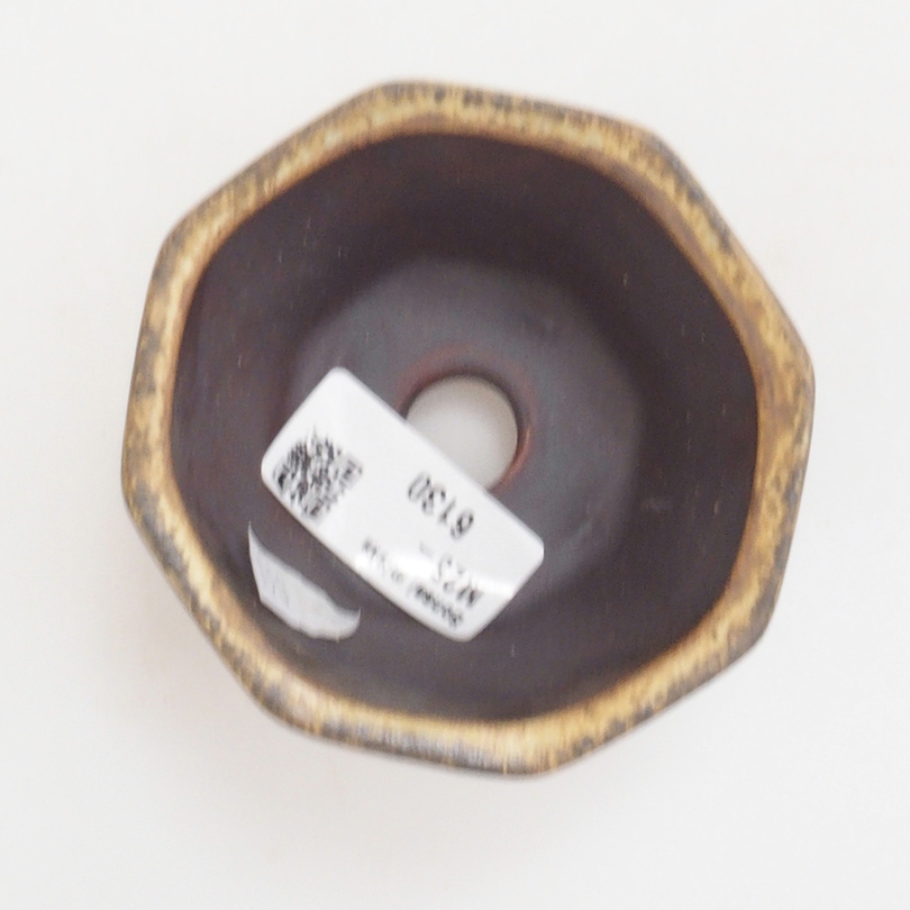 Bonsaischaal van keramiek 10 x 8,5 x 4 cm, bruin