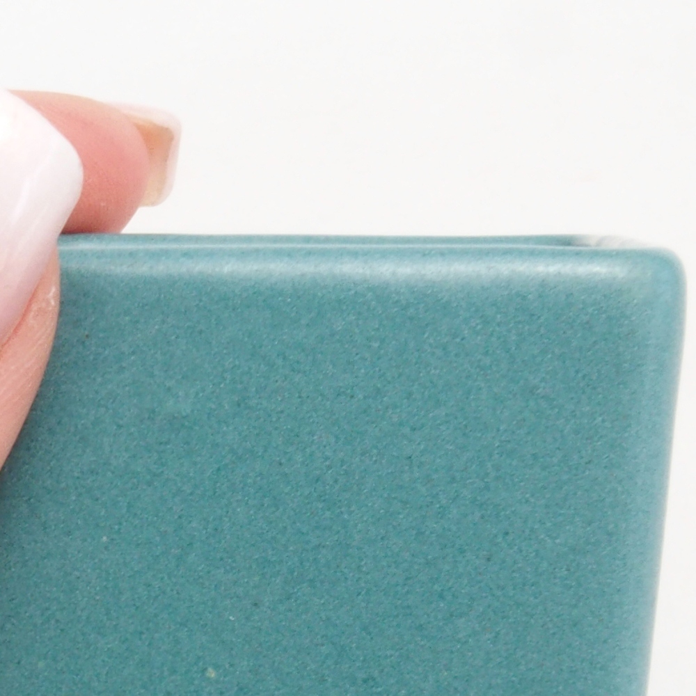 Bonsaischaal van keramiek 6,5 x 5,5 x 4 cm, kleur blauw