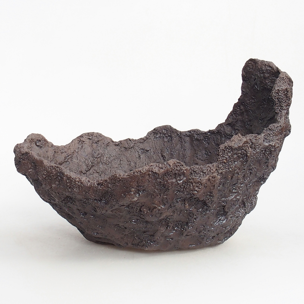 Keramisch Schelp 23 x 20 x 18 cm , kleur bruin