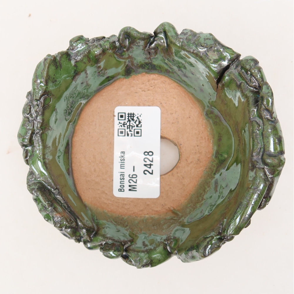 Keramische schaal  9,5 x 9 x 6 cm, kleur groen