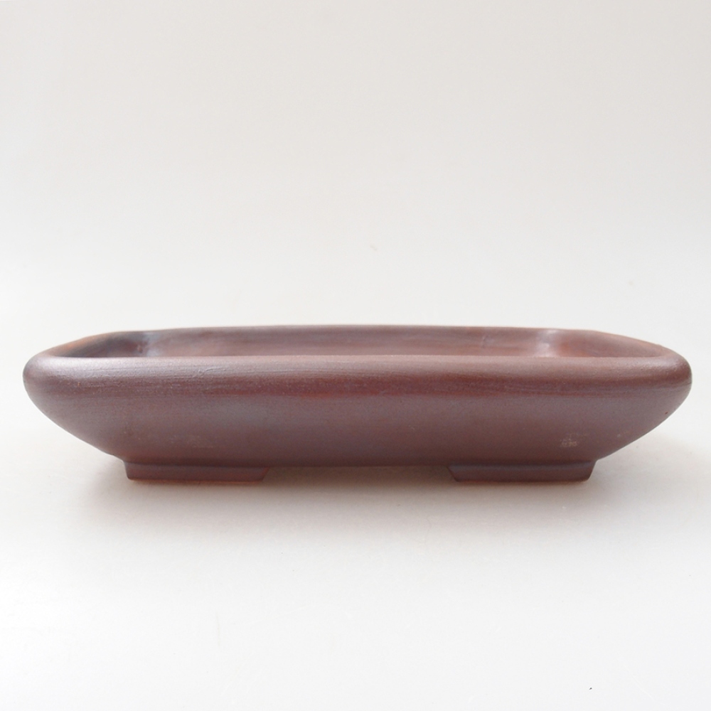 Bonsaischaal van keramiek 17 x 13,5 x 3,5 cm, metaalkleur