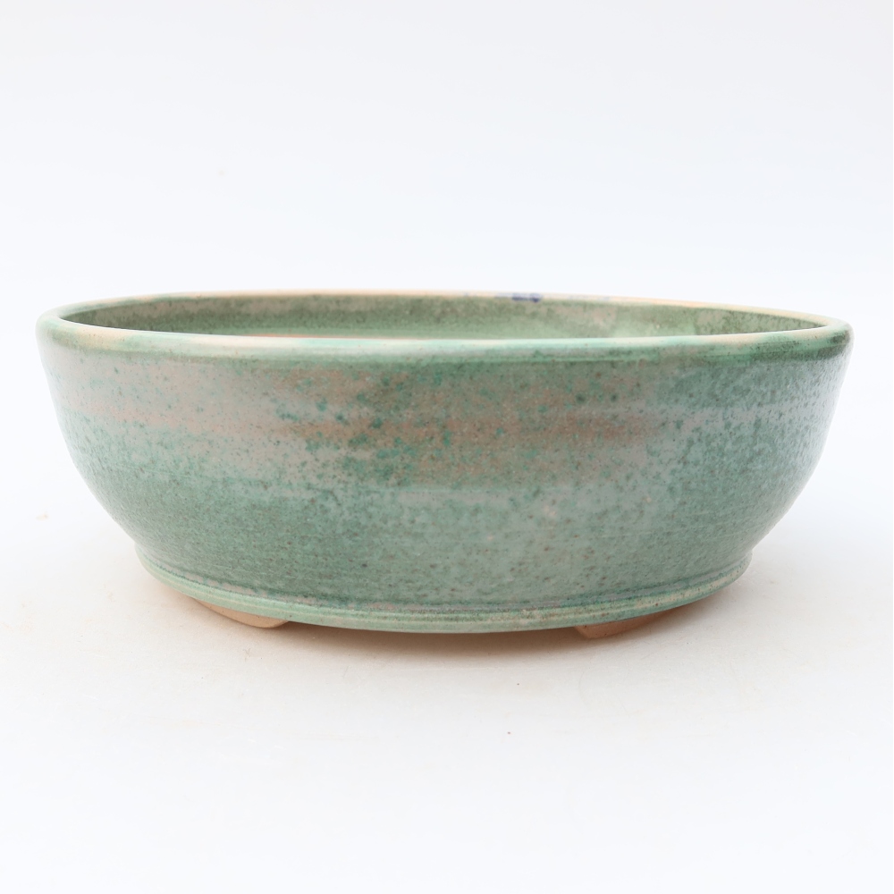 Bonsaischaal van keramiek 18 x 18 x 6 cm, groen