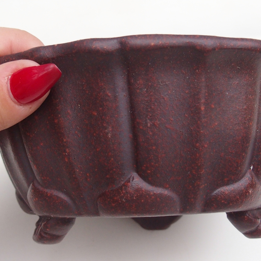 Bonsaischaal van keramiek 16 x 16 x 7 cm, bruin