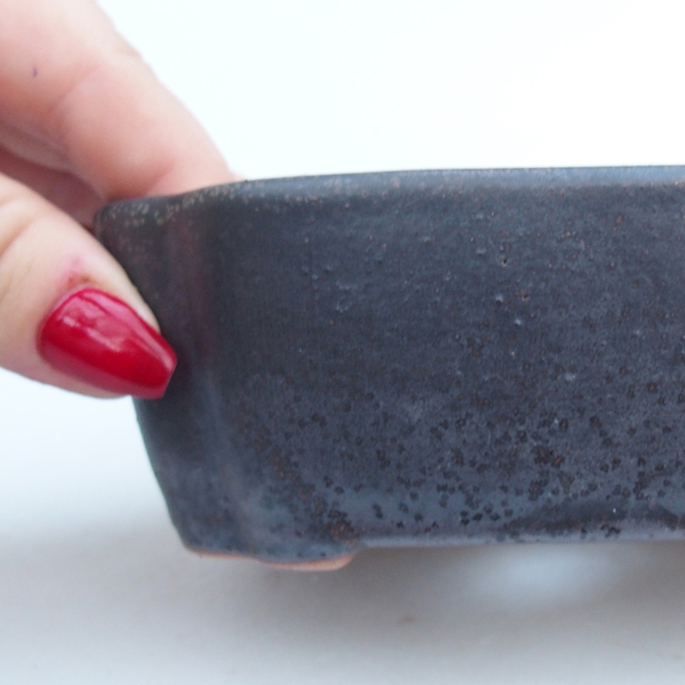 Bonsaischaal van keramiek 26 x 26 x 8 cm, kleur rood