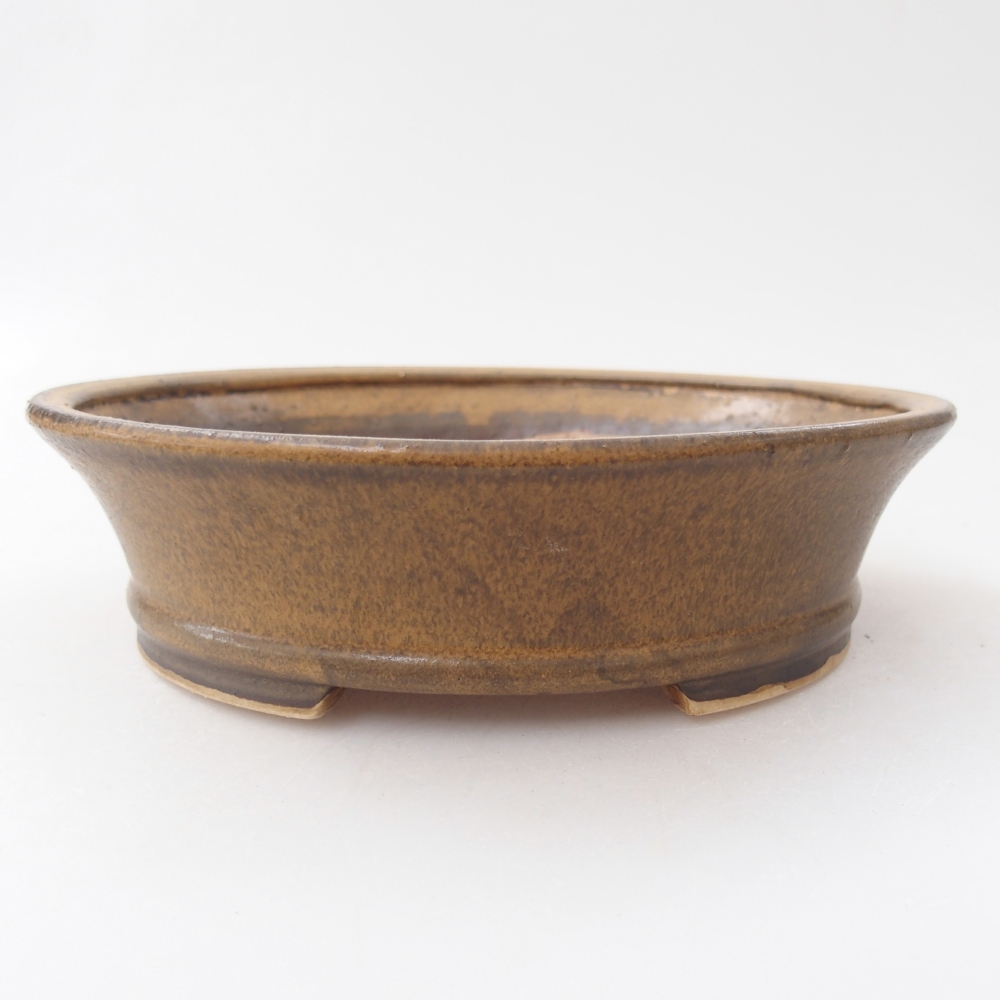 Bonsaischaal van keramiek 17,5 x 16 x 4,5 cm, bruin