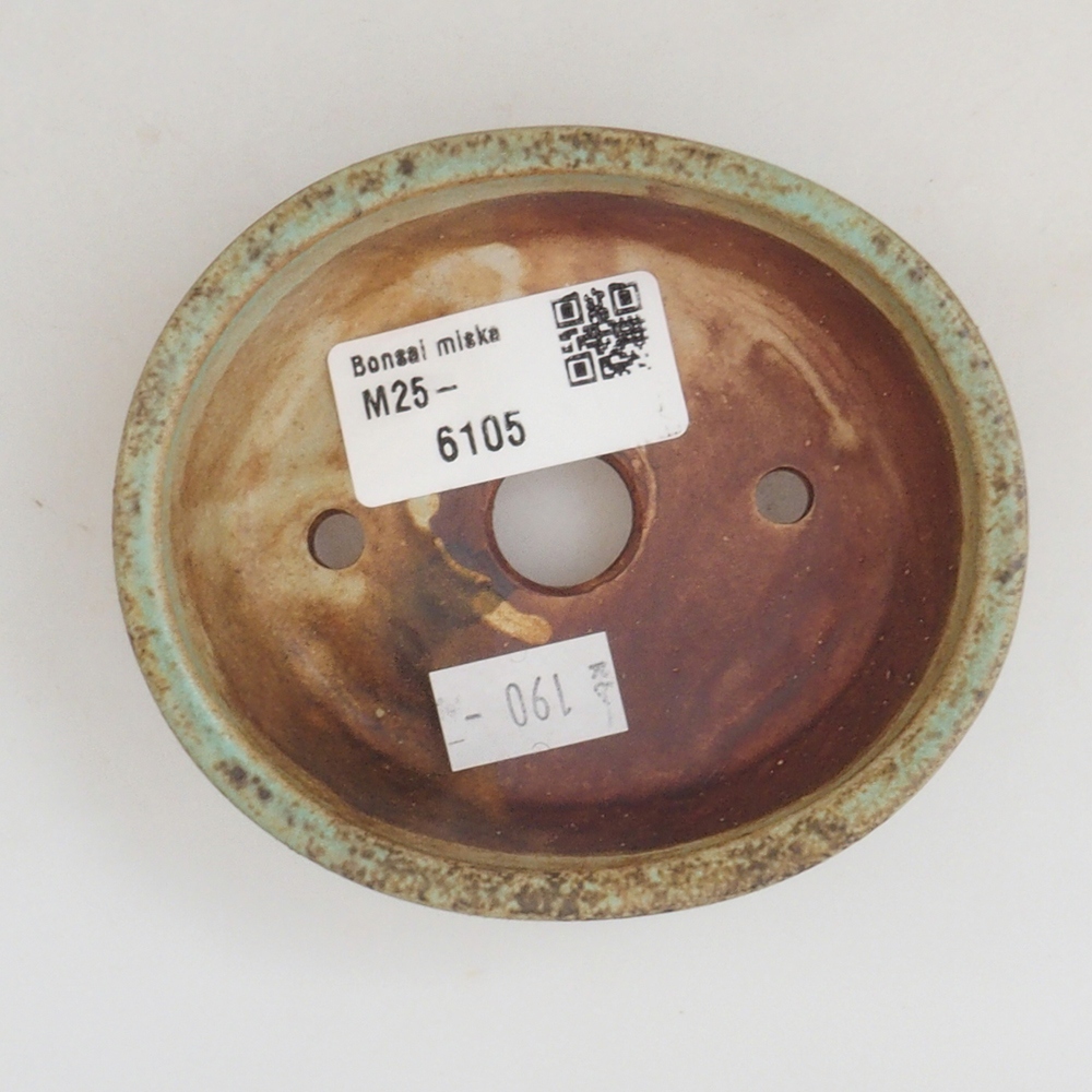 Bonsaischaal van keramiek 10 x 8,5 x 4 cm, bruin
